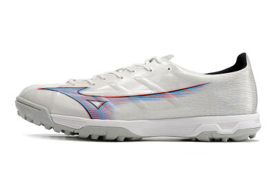 Mizuno Morelia Alpha Japan TF Artificial Turf Soccer Shoes - White/Blue/Red