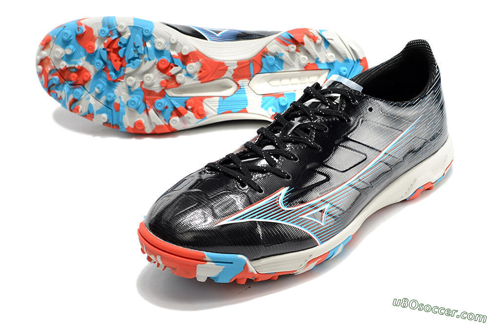 Mizuno Morelia Alpha Japan TF Artificial Turf Soccer Shoes - Black/White 3