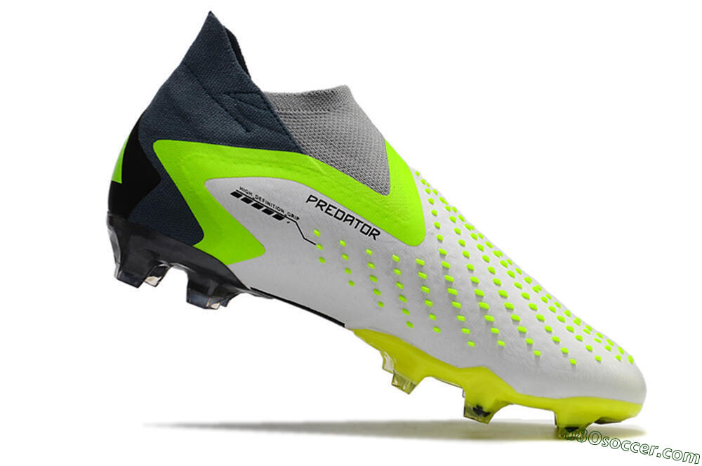 Adidas Predator Accuracy+ FG Firm Ground Soccer Cleats - White/Black/Green 4