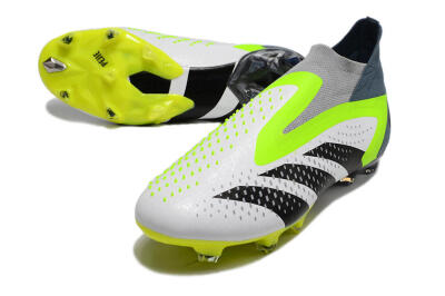 Adidas Predator Accuracy+ FG Firm Ground Soccer Cleats - White/Black/Green