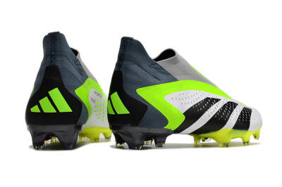 Adidas Predator Accuracy+ FG Firm Ground Soccer Cleats - White/Black/Green
