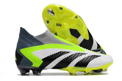 Adidas Predator Accuracy+ FG Firm Ground Soccer Cleats - White/Black/Green