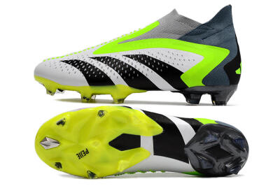 Adidas Predator Accuracy+ FG Firm Ground Soccer Cleats - White/Black/Green