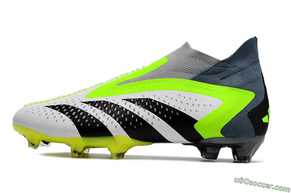 Adidas Predator Accuracy+ FG Firm Ground Soccer Cleats - White/Black/Green 2