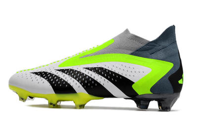 Adidas Predator Accuracy+ FG Firm Ground Soccer Cleats - White/Black/Green