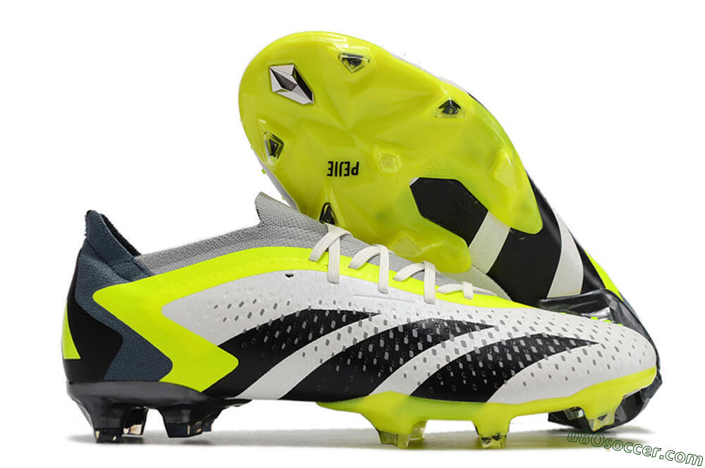 Adidas Predator Accuracy.1 Low FG Firm Ground Soccer Cleats - White/Black/Green 1