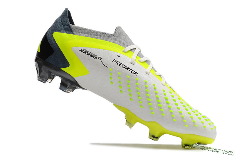 Adidas Predator Accuracy.1 Low FG Firm Ground Soccer Cleats - White/Black/Green 4