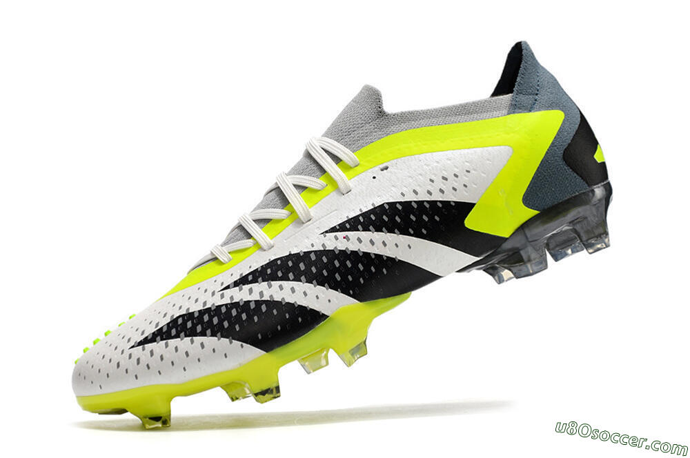 Adidas Predator Accuracy.1 Low FG Firm Ground Soccer Cleats - White/Black/Green 5