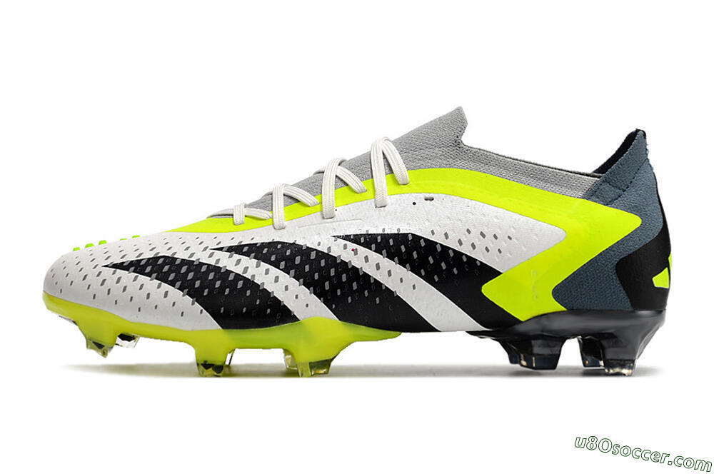 Adidas Predator Accuracy.1 Low FG Firm Ground Soccer Cleats - White/Black/Green 2