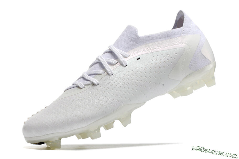 Adidas Predator Accuracy.1 Low FG Firm Ground Soccer Cleats - White/White 5