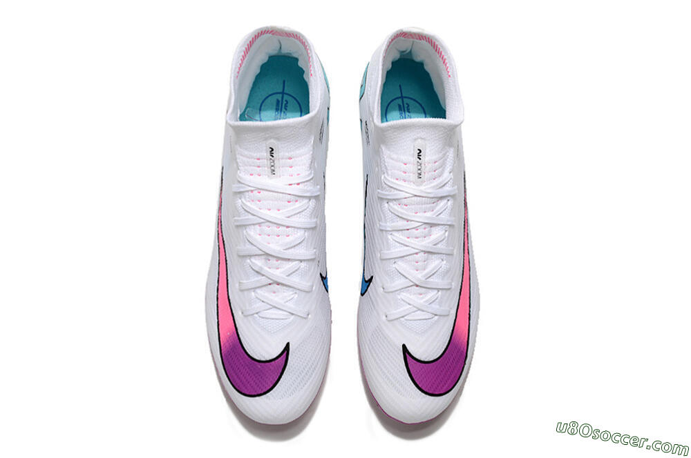 Nike Air Zoom Mercurial Superfly 9 Elite FG Firm Ground Soccer Cleats - White/Pink/Purple 4