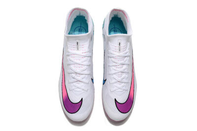 Nike Air Zoom Mercurial Superfly 9 Elite FG Firm Ground Soccer Cleats - White/Pink/Purple
