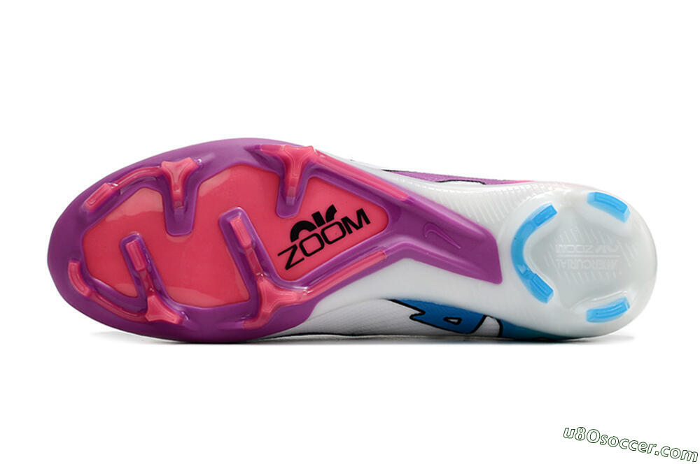 Nike Air Zoom Mercurial Superfly 9 Elite FG Firm Ground Soccer Cleats - White/Pink/Purple 6