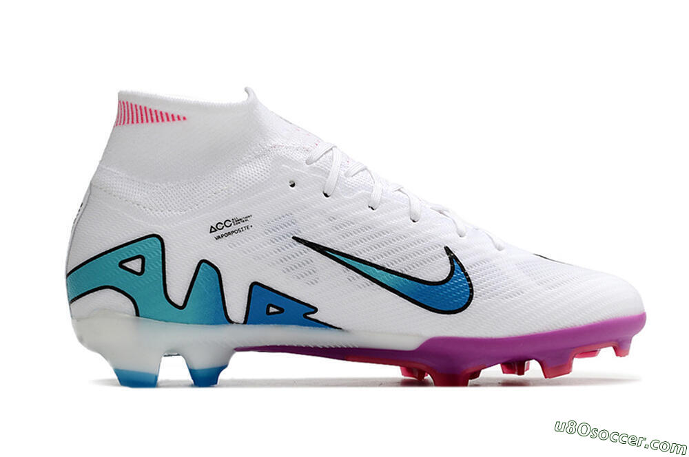 Nike Air Zoom Mercurial Superfly 9 Elite FG Firm Ground Soccer Cleats - White/Pink/Purple 7