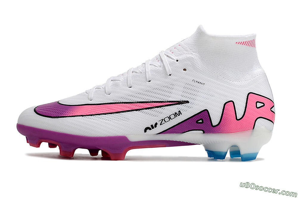 Nike Air Zoom Mercurial Superfly 9 Elite FG Firm Ground Soccer Cleats - White/Pink/Purple 2