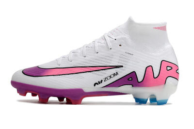 Nike Air Zoom Mercurial Superfly 9 Elite FG Firm Ground Soccer Cleats - White/Pink/Purple