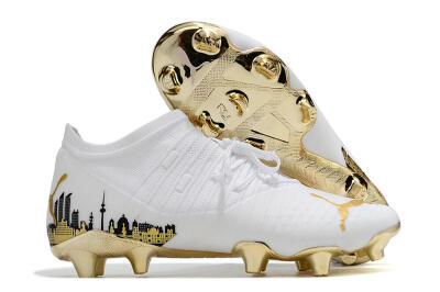 Puma Future Z 1.1 FG Firm Ground Soccer Cleats - White/Blakc/Gold