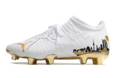 Puma Future Z 1.1 FG Firm Ground Soccer Cleats - White/Blakc/Gold
