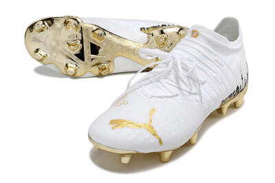 Puma Future Z 1.1 FG Firm Ground Soccer Cleats - White/Blakc/Gold
