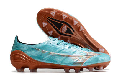 Mizuno Morelia Alpha FG Firm Ground Soccer Cleats - Blue/Brown