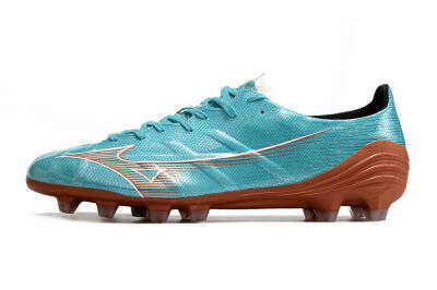Mizuno Morelia Alpha FG Firm Ground Soccer Cleats - Blue/Brown