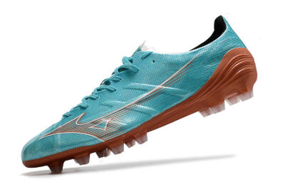 Mizuno Morelia Alpha FG Firm Ground Soccer Cleats - Blue/Brown