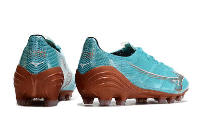 Mizuno Morelia Alpha FG Firm Ground Soccer Cleats - Blue/Brown