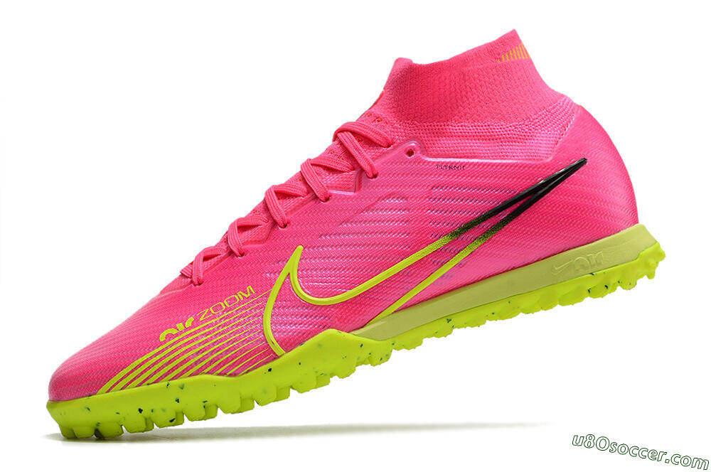 Nike Air Zoom Mercurial Superfly 9 Elite TF Artificial Turf Soccer Shoes - Pink/Green/Black 4