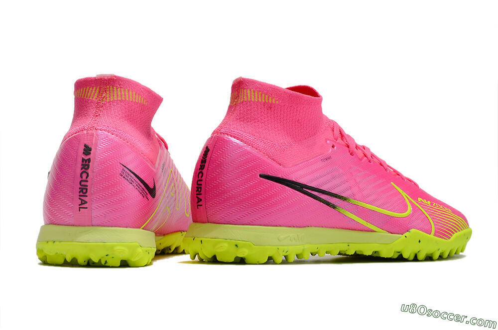 Nike Air Zoom Mercurial Superfly 9 Elite TF Artificial Turf Soccer Shoes - Pink/Green/Black 6