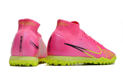 Nike Air Zoom Mercurial Superfly 9 Elite TF Artificial Turf Soccer Shoes - Pink/Green/Black