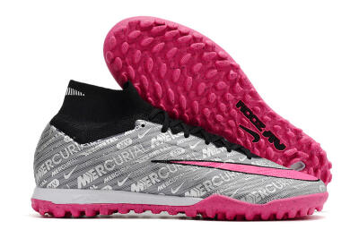Nike Mercurial Superfly 8 Elite TF Artificial Turf Soccer Shoes - Grey/Black/Pink