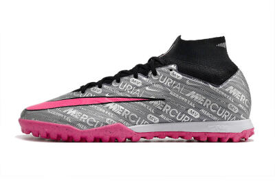 Nike Mercurial Superfly 8 Elite TF Artificial Turf Soccer Shoes - Grey/Black/Pink