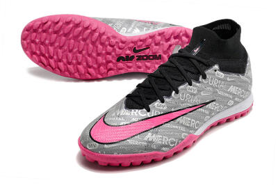 Nike Mercurial Superfly 8 Elite TF Artificial Turf Soccer Shoes - Grey/Black/Pink
