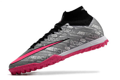 Nike Mercurial Superfly 8 Elite TF Artificial Turf Soccer Shoes - Grey/Black/Pink