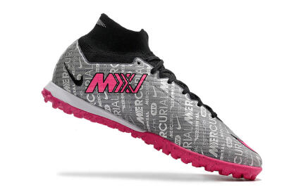 Nike Mercurial Superfly 8 Elite TF Artificial Turf Soccer Shoes - Grey/Black/Pink