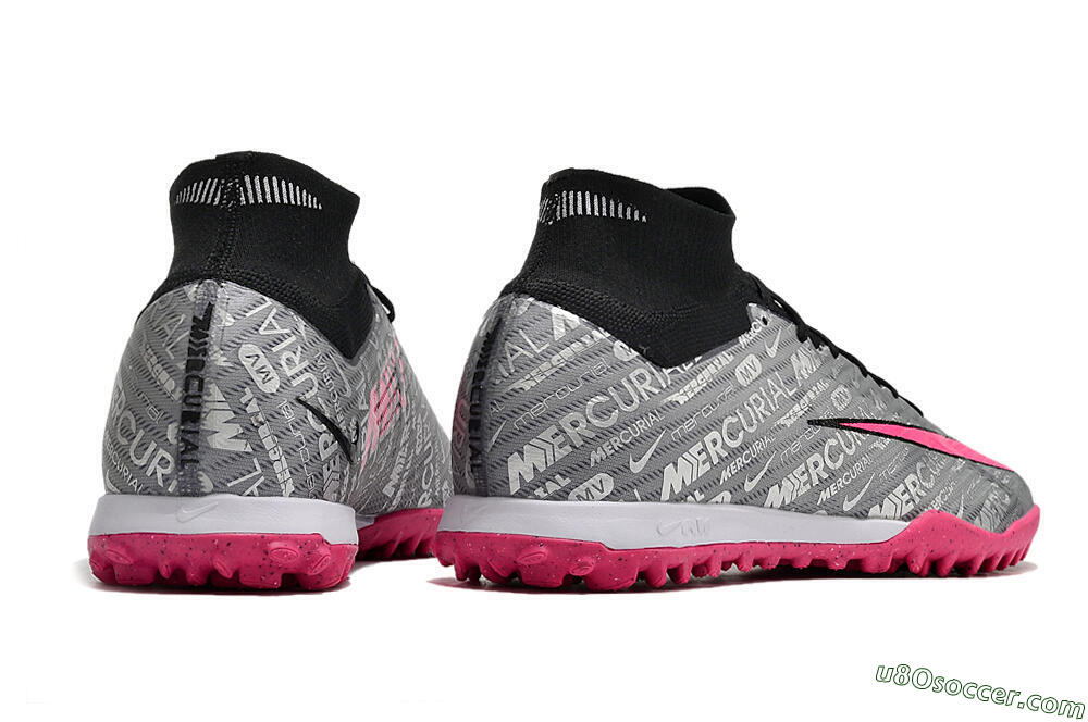 Nike Mercurial Superfly 8 Elite TF Artificial Turf Soccer Shoes - Grey/Black/Pink 6
