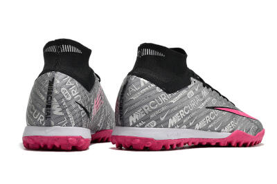 Nike Mercurial Superfly 8 Elite TF Artificial Turf Soccer Shoes - Grey/Black/Pink