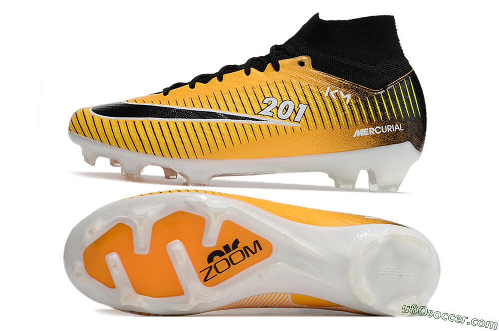Nike Air Zoom Mercurial Superfly 9 Elite FG Firm Ground Soccer Cleats - Yellow/Black/White 0