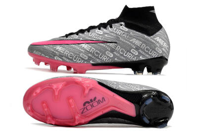 Nike Air Zoom Mercurial Superfly 9 Elite FG Firm Ground Soccer Cleats - Silver/Pink/Black