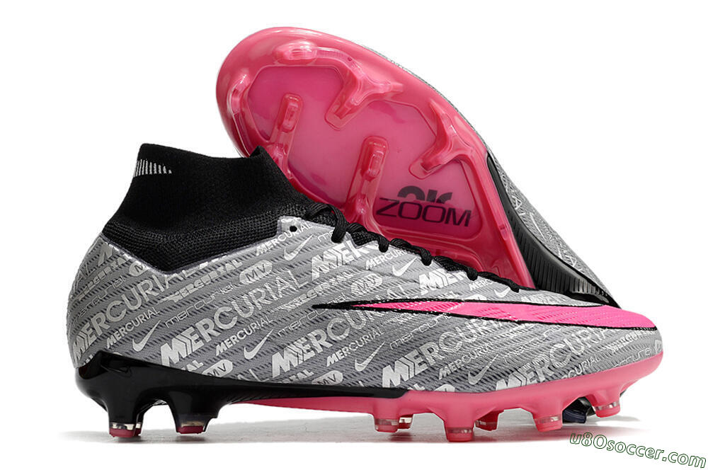 Nike Air Zoom Mercurial Superfly 9 Elite FG Firm Ground Soccer Cleats - Silver/Pink/Black 1