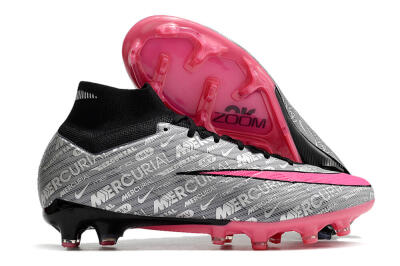 Nike Air Zoom Mercurial Superfly 9 Elite FG Firm Ground Soccer Cleats - Silver/Pink/Black