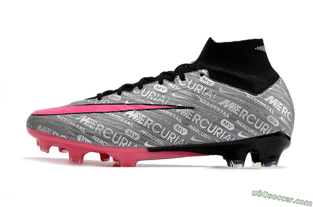Nike Air Zoom Mercurial Superfly 9 Elite FG Firm Ground Soccer Cleats - Silver/Pink/Black 2