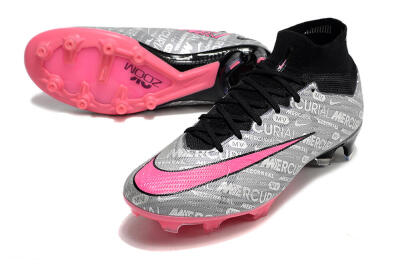 Nike Air Zoom Mercurial Superfly 9 Elite FG Firm Ground Soccer Cleats - Silver/Pink/Black