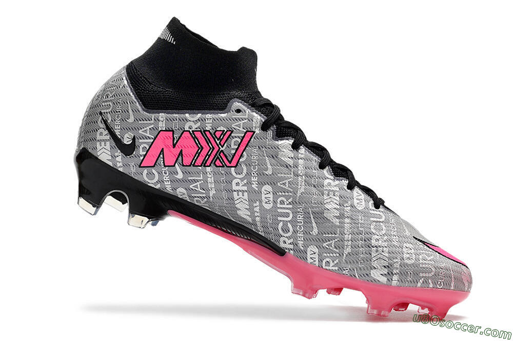 Nike Air Zoom Mercurial Superfly 9 Elite FG Firm Ground Soccer Cleats - Silver/Pink/Black 4