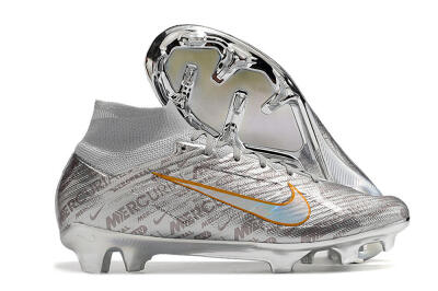 Nike Air Zoom Mercurial Superfly 9 Elite FG Firm Ground Soccer Cleats - Silver/Gold