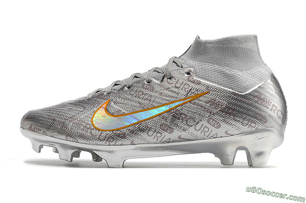 Nike Air Zoom Mercurial Superfly 9 Elite FG Firm Ground Soccer Cleats - Silver/Gold 2