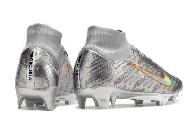 Nike Air Zoom Mercurial Superfly 9 Elite FG Firm Ground Soccer Cleats - Silver/Gold