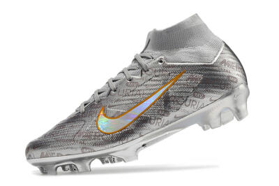 Nike Air Zoom Mercurial Superfly 9 Elite FG Firm Ground Soccer Cleats - Silver/Gold