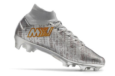 Nike Air Zoom Mercurial Superfly 9 Elite FG Firm Ground Soccer Cleats - Silver/Gold
