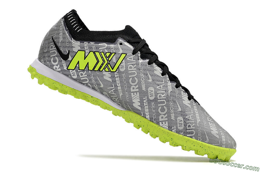 Nike Air Zoom Mercurial Vapor Elite TF Artificial Turf Soccer Shoes - Grey/Black/Yellow 4